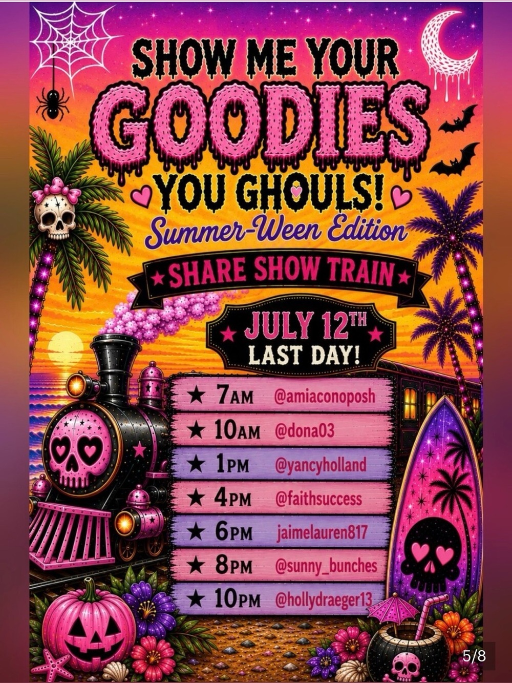 Show Me Your Goodies Monday Share Show Train